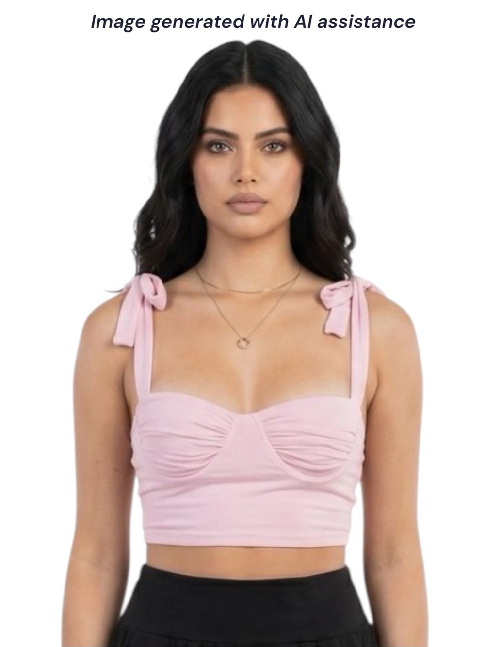 Adika S pink underwire bustier tie straps crop top